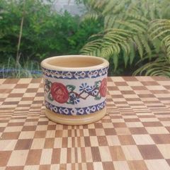 Beautiful Nicholas Mosse Small Straight-Sided Circular Pot/Bowl in the Popular but Discontinued Kilfane Rose Pattern, Circa 1996-2004