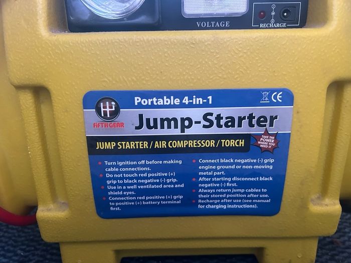 Portable 12 volt 4 in 1 jump starter.