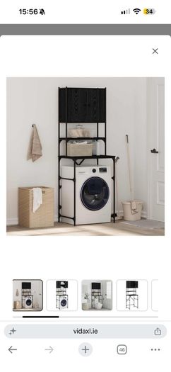 vidaXL Washing Machine Cabinet Black 0ak