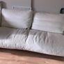 Natuzzi Cream Leather 3-Seater Sofa Image 2