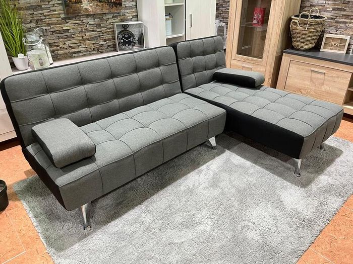 AROA XS Corner Sofa Bed, Dark grey Fabric