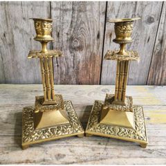 Ornate Brass Candle Holders KAS1221