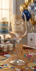 Personalised 40th Birthday Wine Glass
