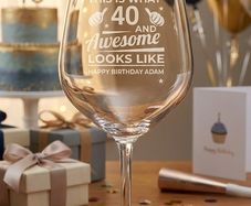 Personalised 40th Birthday Wine Glass