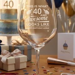 Personalised 40th Birthday Wine Glass