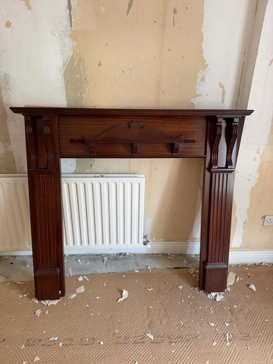 wood mantlepiece