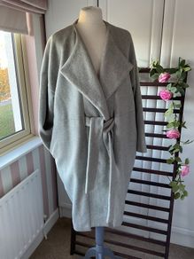 coat Paisie grey coat with tie belt oversized size 10