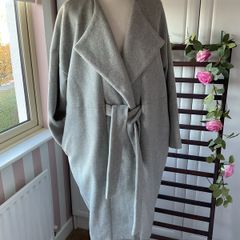 coat Paisie grey coat with tie belt oversized size 10