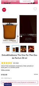 D&G The One 50ml parfum for him