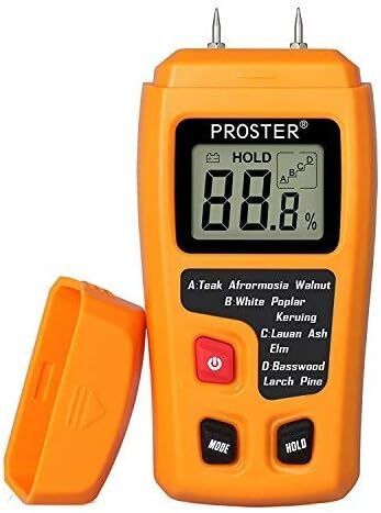 Moisture Meter Damp Meter RZMT-10 MD Digital Wood Moisture Meter Handheld Moisture Tester Detector Humidity Measuring with HD LCD for Wood Firewood Cardboard Paper (Range 0-99.9%)