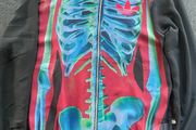 Adidas X Rita Ora O Ray Skeleton Zip Up Track Jacket Semi Transparent USED UK 10