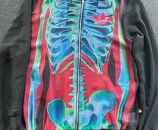 Adidas X Rita Ora O Ray Skeleton Zip Up Track Jacket Semi Transparent USED UK 10