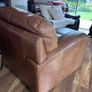Armchair brown leather and footstool Image 5