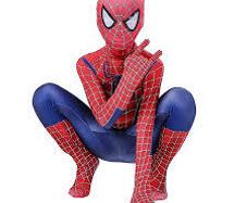 Spiderman Kids Superhero Spider Costume Spandex Jumpsuit Halloween Cosplay Costumes Bodysuit Kids Head Cover Separation Party Set