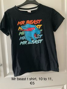 Mr beast t shirt, 10 to 11