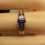Rhodium Plated Silver Ring Natural Tanzanite & Zircon Ring Image 6