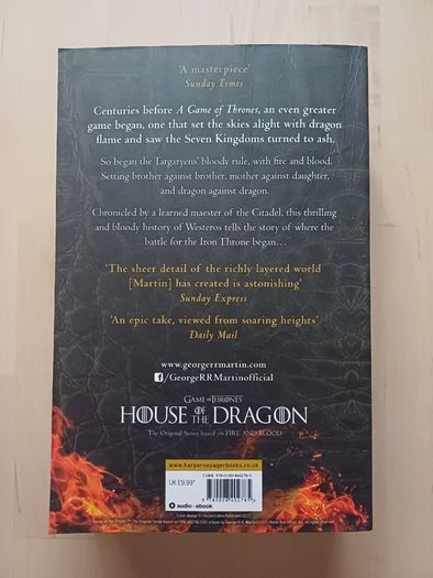 House of the Dragon - Fire and Blood by George R.R. Martin (Game of Thrones Fantasy Paperback 2020)