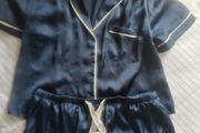 Navy Satin Pyjamas