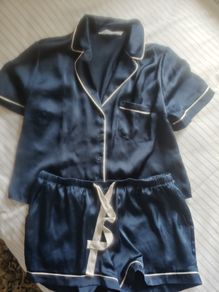 Navy Satin Pyjamas