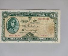 One Punt note 1974 Lady Lavery