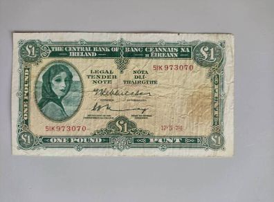 One Punt note 1974 Lady Lavery