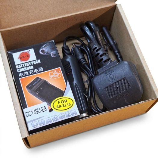 DSTE Travel Battery Charger Kit for Nikon EN-EL15 AC + Car Adapter
