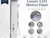 5-in-1 Stainless Steel Shower Panel with LED Rainfall and Waterfall Functions