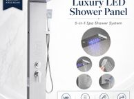 main image for ad 5-in-1 Stainless Steel Shower Panel with LED Rainfall and Waterfall Functions