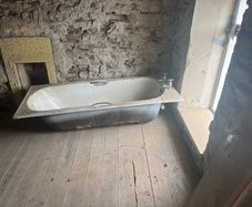 White cast iron bath