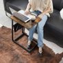 _Side Table Laptop Table C Shape Sofa Table with Storage Space Removable Storage Bag Coffee Laptop Living Room Bedroom Industrial Design Vintage Brown/Black Image 3