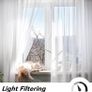 Linen Look Voile Curtains White, Semi Transparent Eyelet Sheer Curtains, Voile Curtains for Living Room, 229x140cm Height x Width 2 Panels Image 4