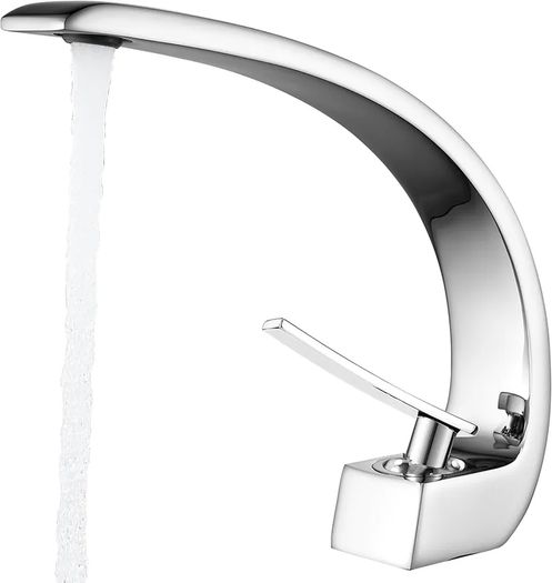 Bathroom Taps Basin Mixer Tap Chrome Single Lever Bathroom Sink Taps Modern Basin Tap 1 Hole Brass, Mono Sink Faucet with Hot and Cold G1/2 Adaptor for Washroom, Cloakroom