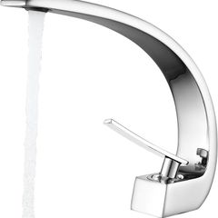 Bathroom Taps Basin Mixer Tap Chrome Single Lever Bathroom Sink Taps Modern Basin Tap 1 Hole Brass, Mono Sink Faucet with Hot and Cold G1/2 Adaptor for Washroom, Cloakroom