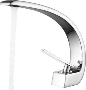 Bathroom Taps Basin Mixer Tap Chrome Single Lever Bathroom Sink Taps Modern Basin Tap 1 Hole Brass, Mono Sink Faucet with Hot and Cold G1/2 Adaptor for Washroom, Cloakroom