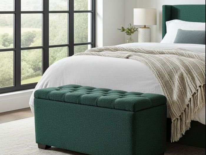 Elegance Boucle Ottoman with Storage 100x40