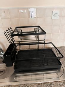 dish draining rack with drain board