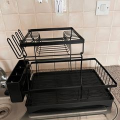 dish draining rack with drain board