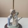 Irish Vintage Table Lamp by Mahoona  Lighting  porcelain figurine on the wooden base Height 43 cm Image 5
