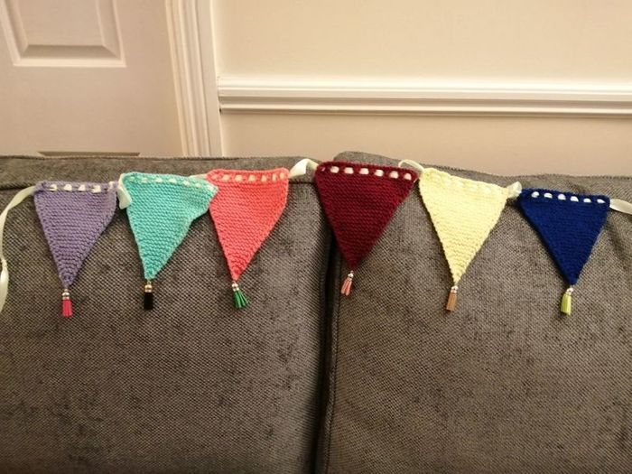 Hand knitted bunting for Baby's room/bedroom & Christmas
