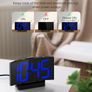 Digital Alarm Clock for Bedrooms with Modern Curved Design, Conspicuous Blue LED Numbers, 6 Levels Brightness, 2 Volume, 3 Alarm Tones, Snooze, Power-Off Memory, 12/24H, Bedside Clock Image 6