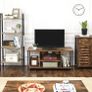 _TV cabinet, TV table, TV shelf, lowboard with open compartments, living room, 110 x 40 x 50 cm, industrial design, vintage, dark brown Image 3