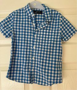 Boys Check Blue Shirt
