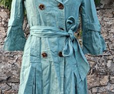 Atmosphere -Teal Double-Breasted Trench Coat