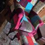 2 wingback armchairs, headboard & footstool Image 9