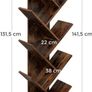 New 8-Tier Rustic Brown Floor Standing Tree Bookshelf Display Shelf - FREE P&P Image 4