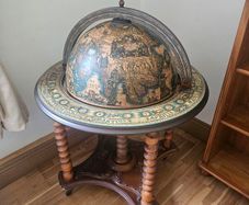 Vintage Globe Bar Cabinet with Wheels