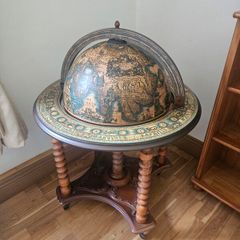 Vintage Globe Bar Cabinet with Wheels