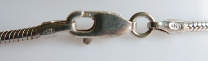 Vintage 925 Sterling Silver Necklace With N Pendant length 16" - 12,5g