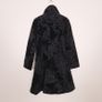 Desigual Black Velvet Embossed Floral Pattern High Neck Longline Coat 8UK/36EU Image 9