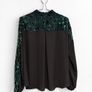 Pre Owned Coast Green Velvet Burnout Blouse with Sheer Sleeves Image 3